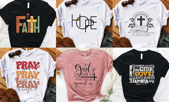 do custom christian typography graphic t shirt design