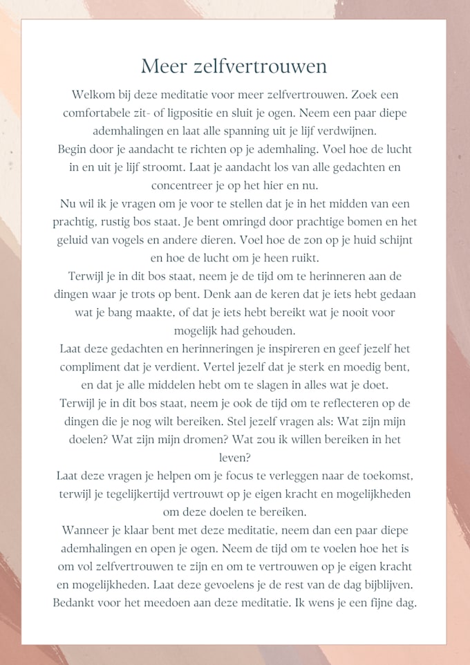 provide dutch meditation scripts for commercial usage