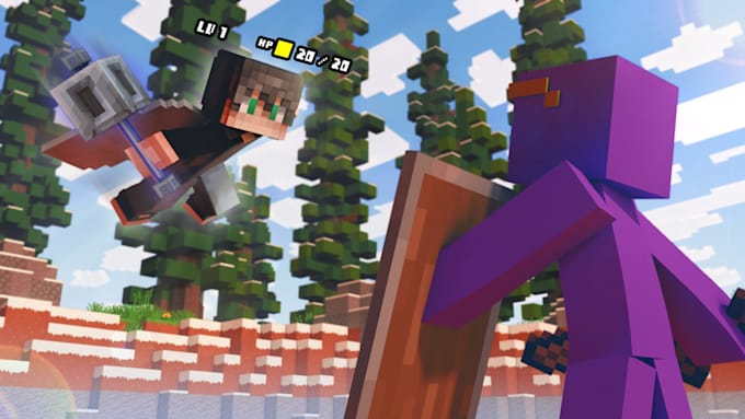 design minecraft thumbnails for roleplays and smps