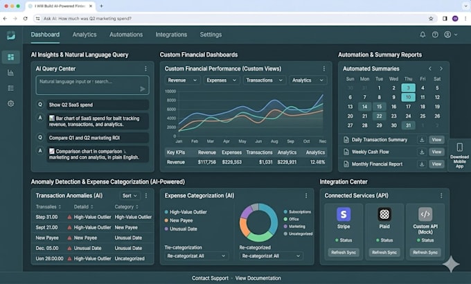build ai powered fintech dashboard with automation
