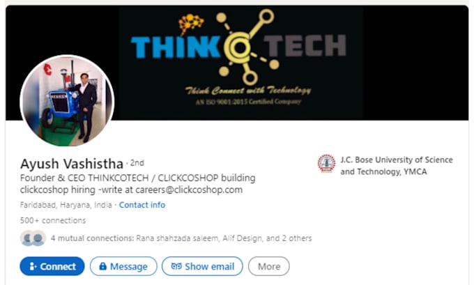 create optimized professional linkedin profile for you