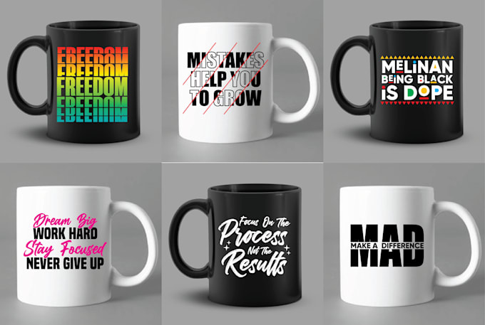 do custom typography coffee mug design for your business