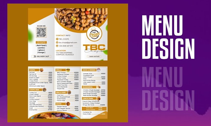 Design perfect food menu, menu board, food brochure for your resturant ...