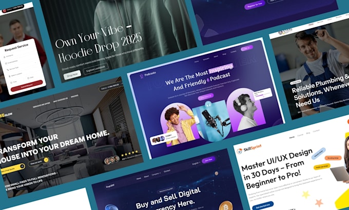 do figma website design or website ui ux, website mockup, landing pages in figma
