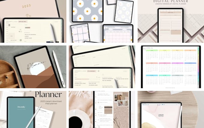 design hyperlinked digital planner for your etsy store