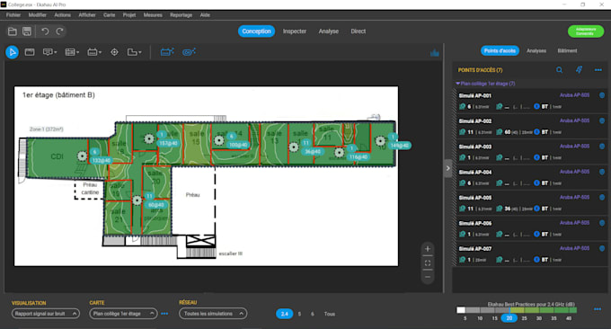 Make a wifi network and design with wireless ap heat maps and report ...