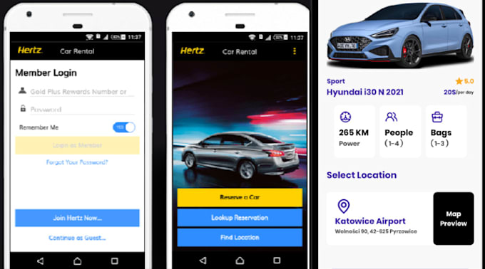 Develop car rental android ios app or website, live tracking, auction ...
