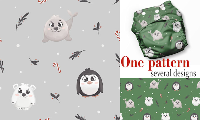 do christmas winter seamless patterns for kids clothes, fabric with animals