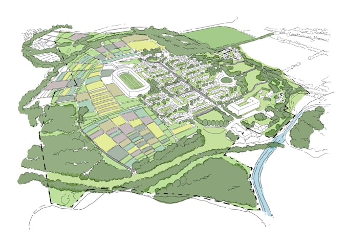 draw urban planning, architecture and cityscape sketches