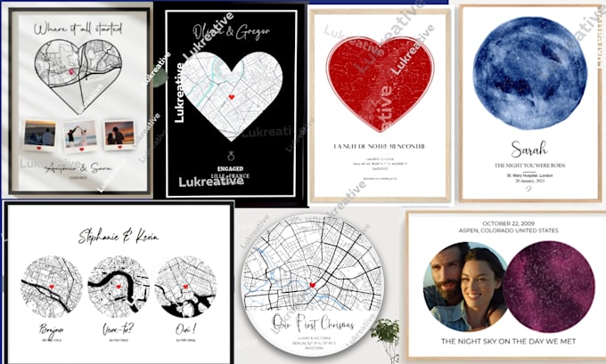 design personalized map or starmap in teeinblue customily etsy valentines day