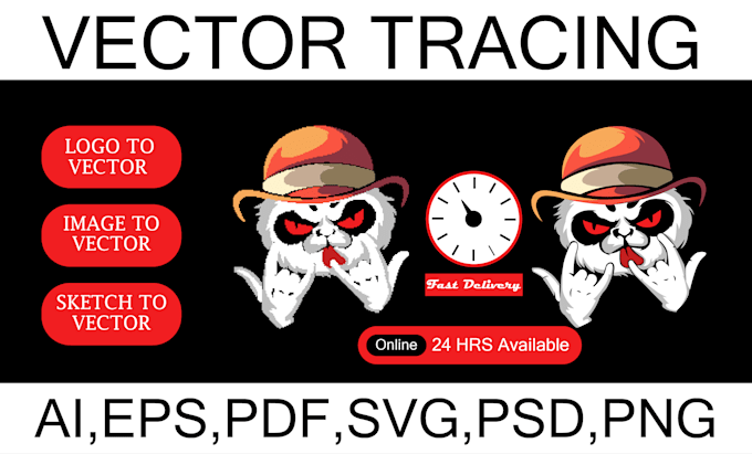 manual vector tracing, vectorize image, convert logo to vector