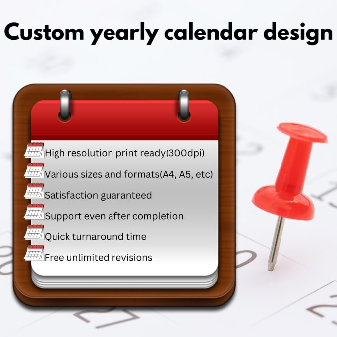 Create custom yearly calendar design by Vernzzzzzzz Fiverr