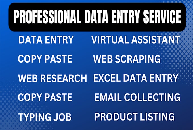 do web research, web scraping, copy paste, typing data entry