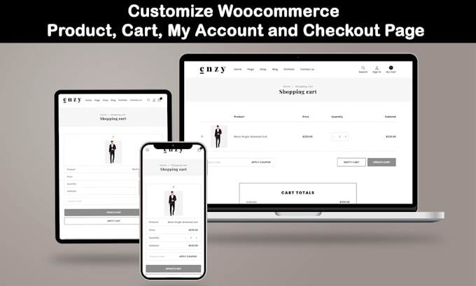 design custom woocommerce product page, checkout page, and cart page