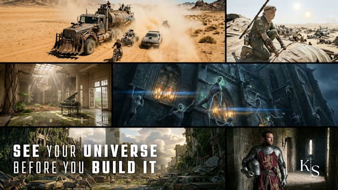 create a visual world building bible with ai concept art for film or TV
