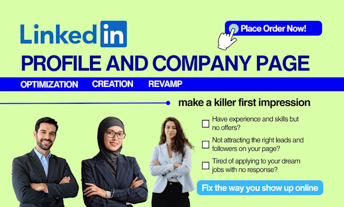 fully create, optimize your linkedin profile or company page