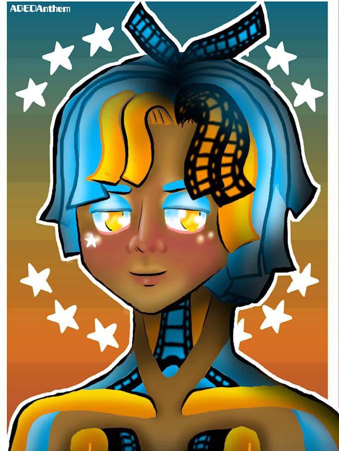 Draw a portrait of your oc in my style by Agedanthem | Fiverr