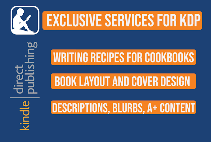 write recipes, design cookbook for publishing on amazon KDP