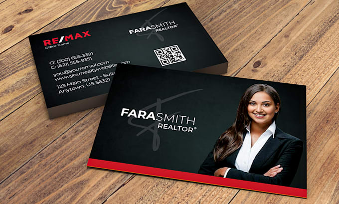 provide professional real estate business card with qr code