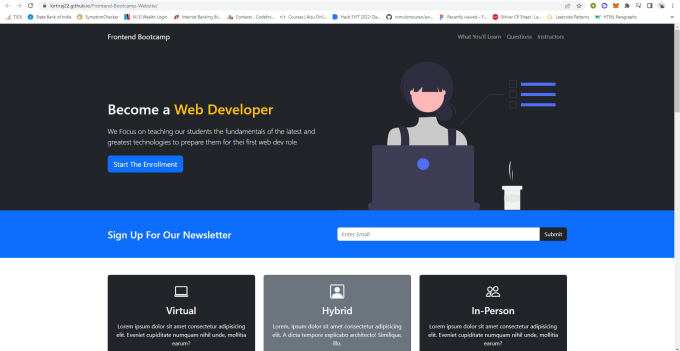 Make a frontend website using html , css and javascript by Kirtiraj23 ...
