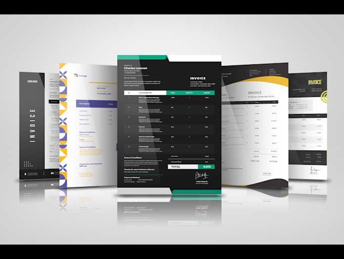 Design invoice fillable form worksheet rate bill for medical restaurant ...