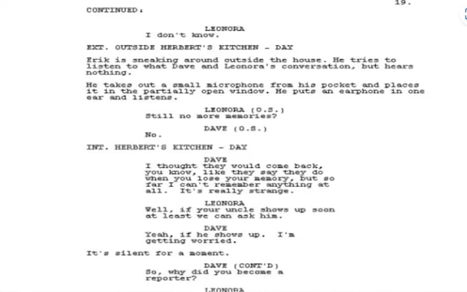 Write an impressive screenplay or movie script for your movie idea by ...