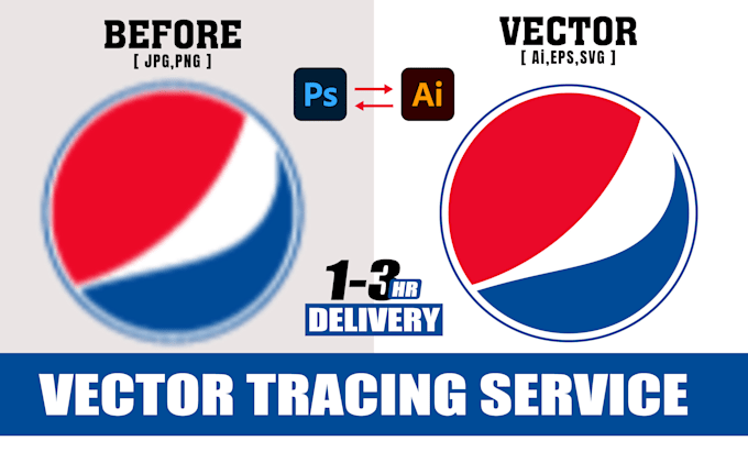 recreate, edit, fix, update your logo and vector tracing