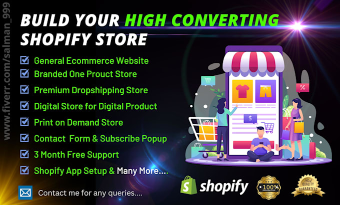 build shopify ecommerce website, dropshipping shopify store, one product store
