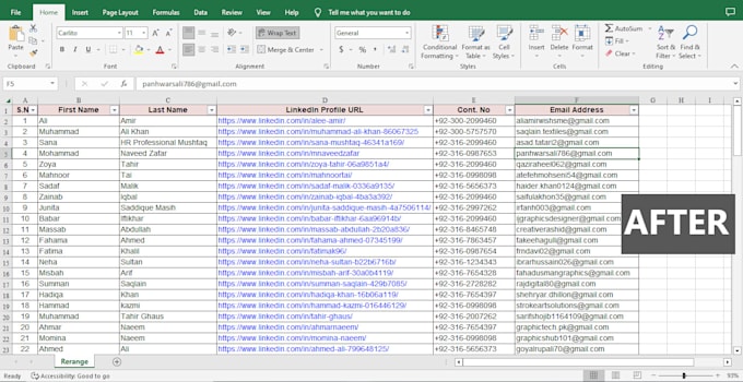 Reformat and clean your messy excel data by Ehtishamshai240 | Fiverr