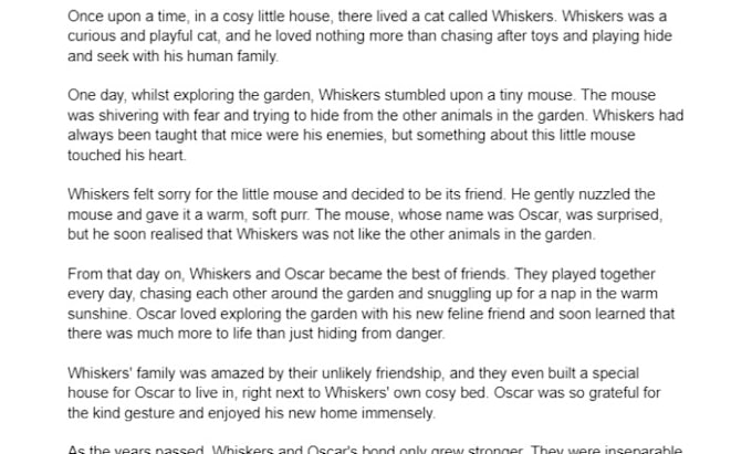 write an article or story about anything you want