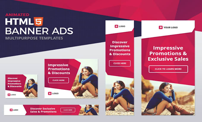 create clean, moderne and animated HTML 5 banner ads