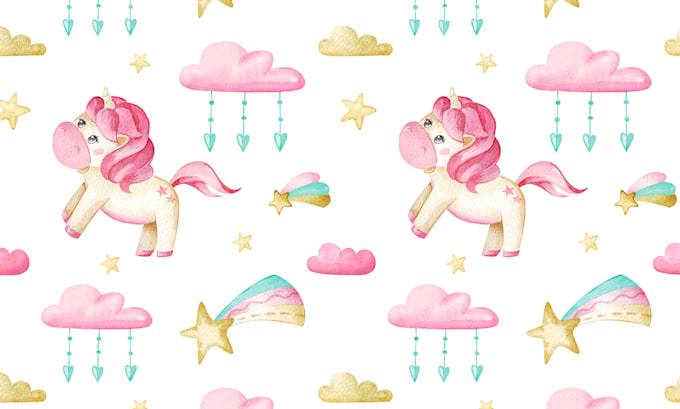 seamless cute watercolor pattern