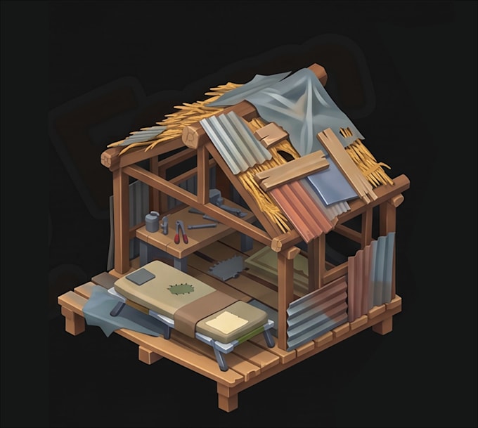 create stylized 3d building assets for games