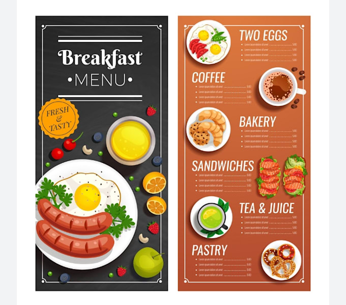 Do menu design for restaurant by Neha13writer | Fiverr
