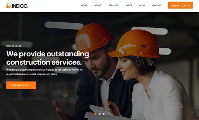 design or redesign modern construction company, hvac, interior, handyman website