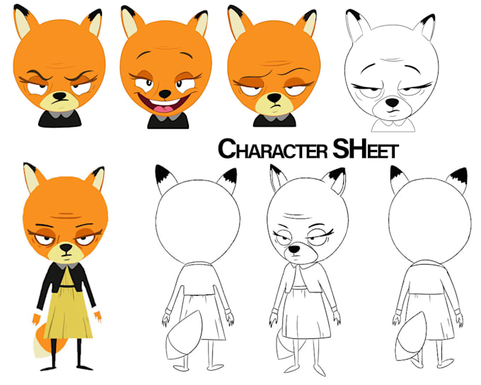 draw your character design sheet or turnaround sheet