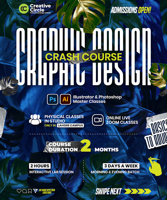 teach advanced graphic design course in 2 months