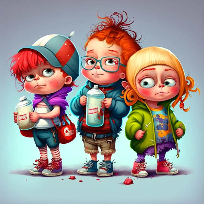 Create A Unique Cartoon Kid Design For You By Janeoldstones Fiverr