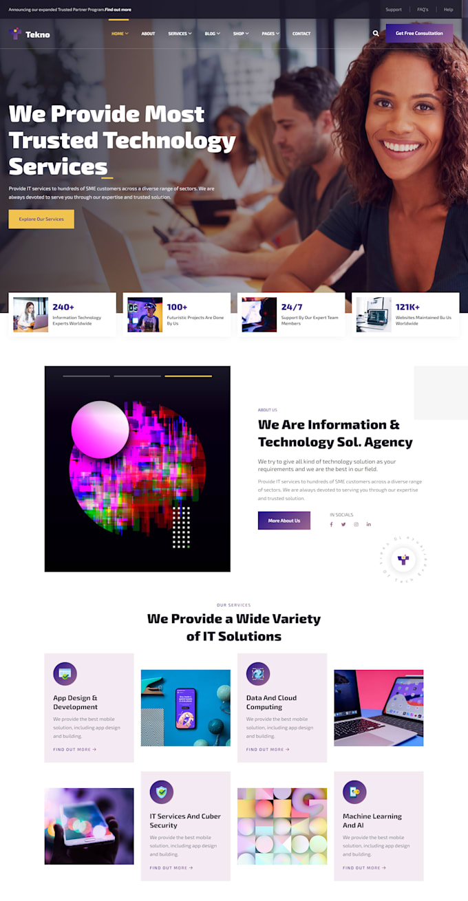 create modern full website