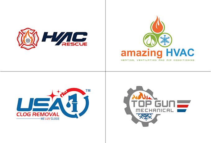do hvac, plumbing and air conditioning logo design