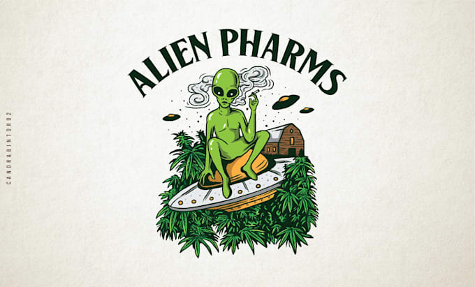 create edgy vintage retro cannabis logo