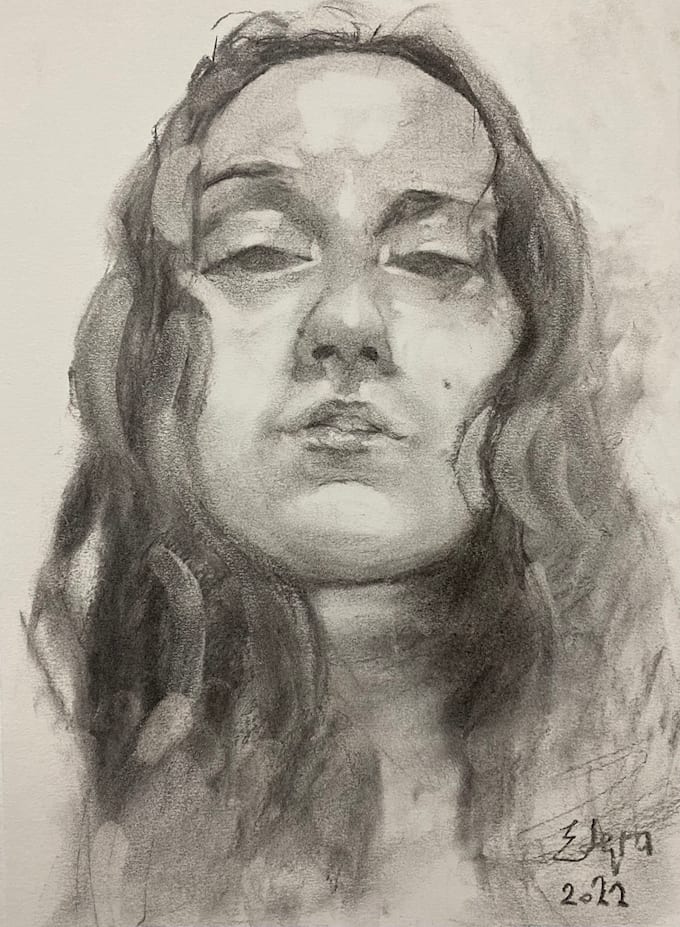 draw a portrait in graphite or charcoal for you