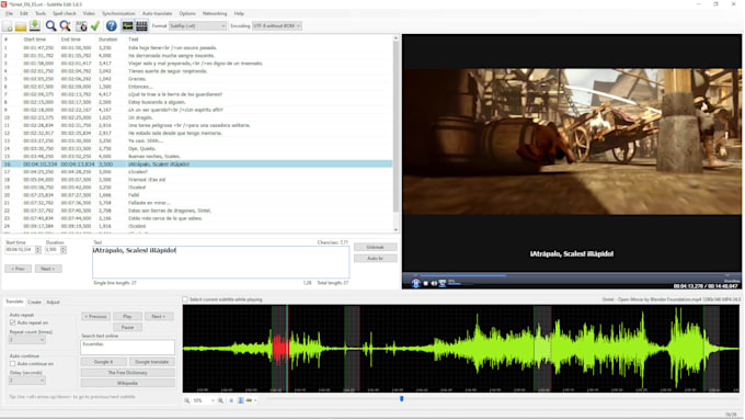 create synced english or spanish subtitles for your video