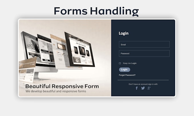 create a responsive forms,  landing page with PHP validation