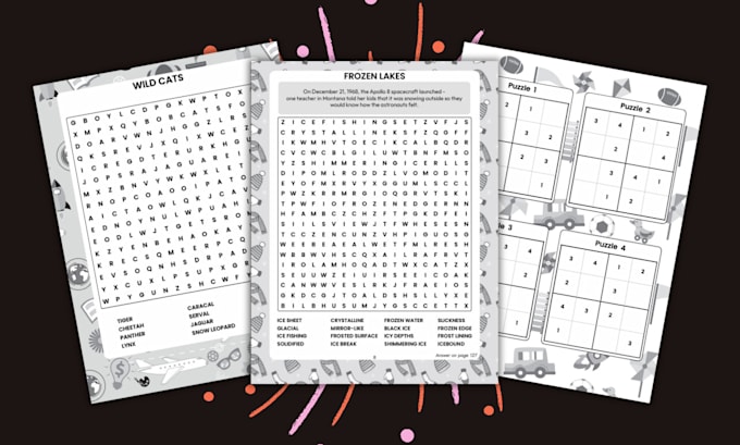 create word search sudoku crossword mazes book for KDP