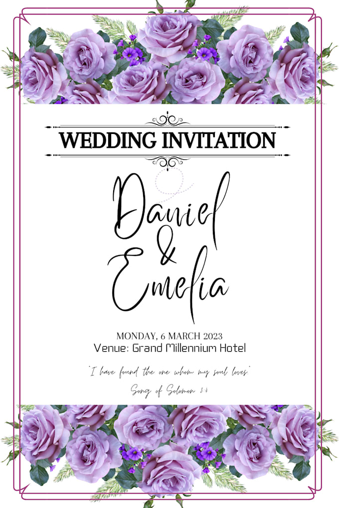 Create unique and cute wedding invitation templates by Emelia9x Fiverr