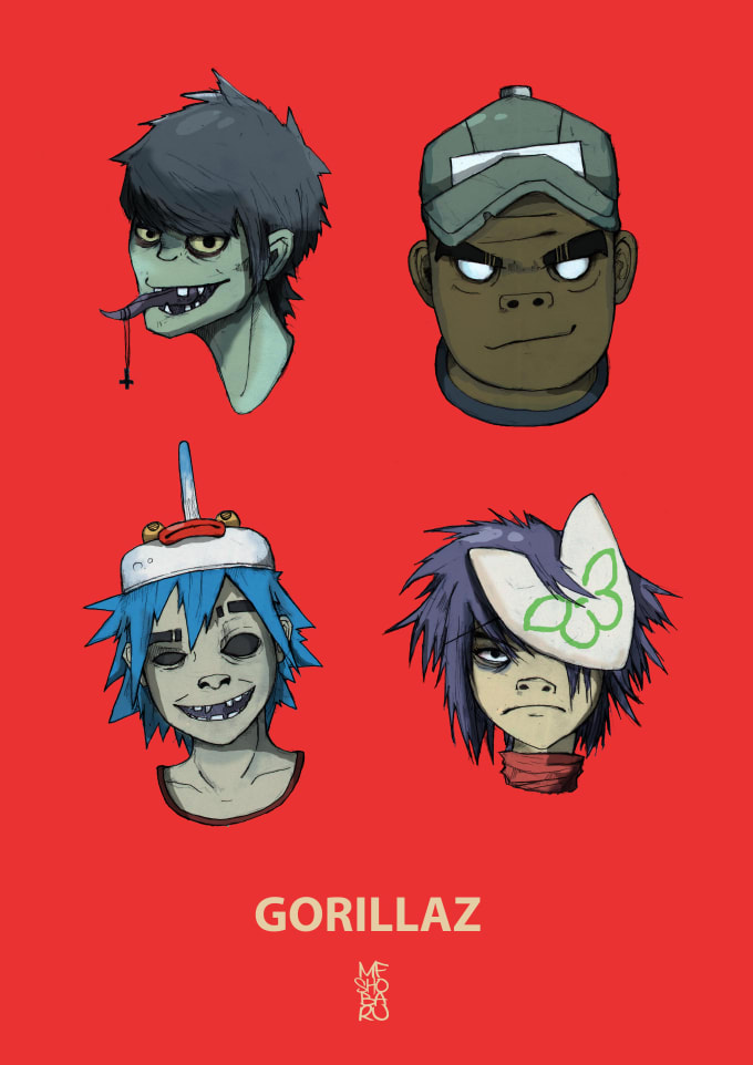 Draw Your In Gorillaz Inspired Art Style By Mfshobaru | Fiverr