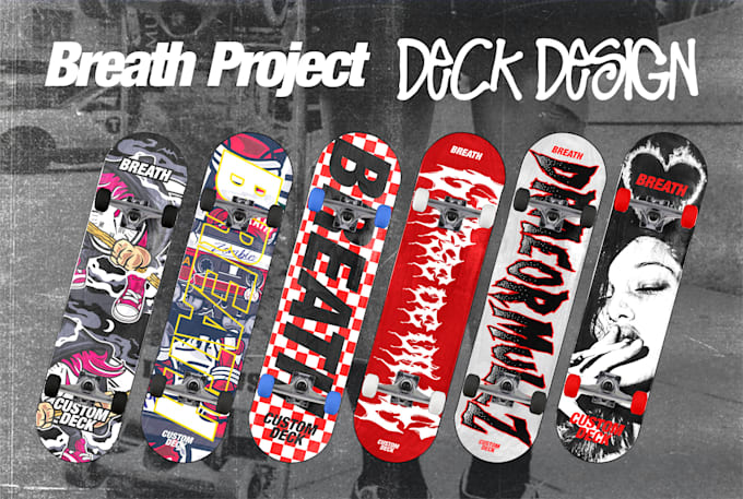 design amazing illustration for skateboard deck