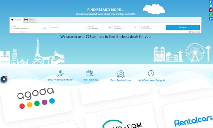 develop a travel affiliate website for online passive income