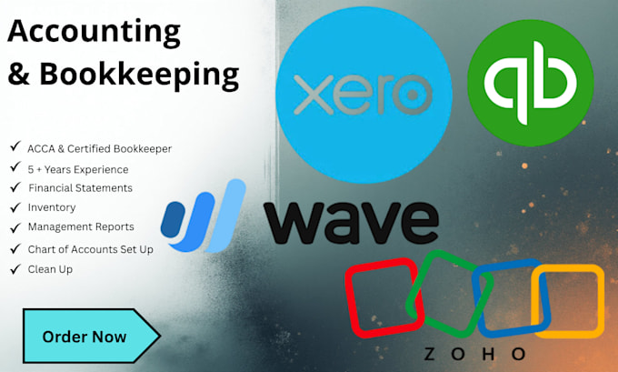 do bookkeeping and reports in quickbooks, xero, zoho wave